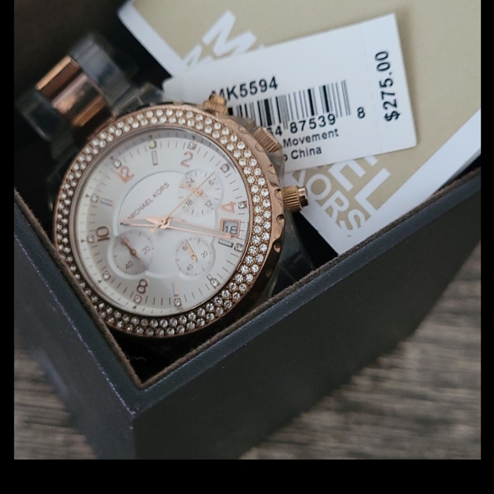 MICHAEL KORS 🌹 Rose Gold & Clear Watch